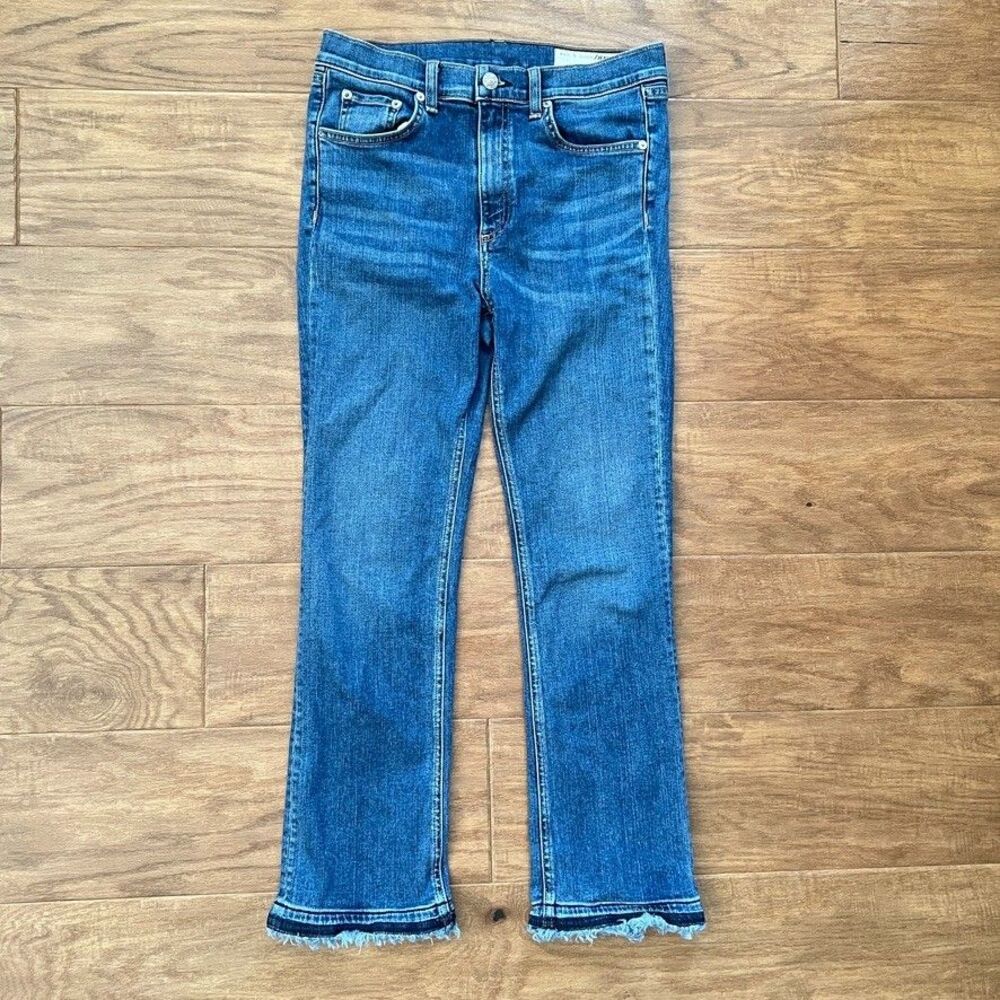 Rag & Bone Jeans Women's Size 28 Hana High Rise Ankle Straight Croyden Frayed